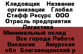 Кладовщик › Название организации ­ Глобал Стафф Ресурс, ООО › Отрасль предприятия ­ Логистика › Минимальный оклад ­ 33 000 - Все города Работа » Вакансии   . Амурская обл.,Благовещенский р-н